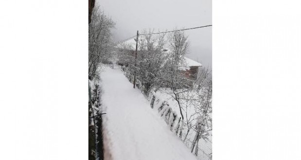 Karabük baharda yağan karla beyaza büründü